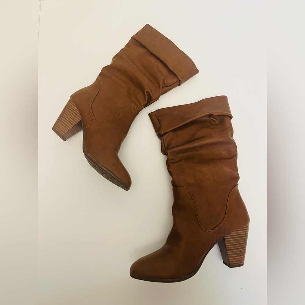 Esprit Tan Heeled Boots Size 7M